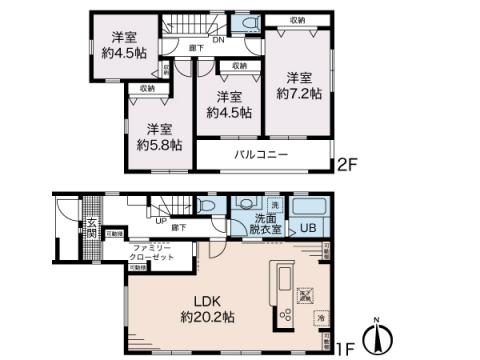 ≪４LDK＋ファミリークローゼット≫ 旭区中沢3丁目新築戸建