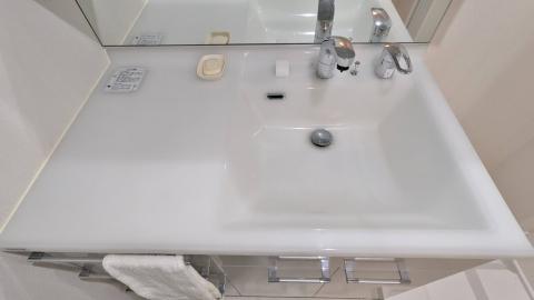 広い洗面台で置き場もあり